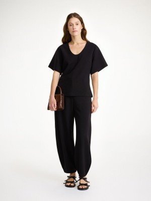By Malene Birger Lunae T-shirt Oberteile Schwarz | DE_BB17361