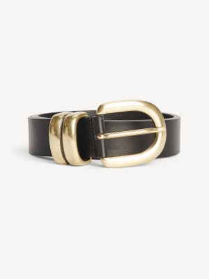 By Malene Birger Zoira Leather Gürtel Schwarz | DE_BB28552