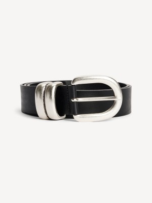 By Malene Birger Zoira Leather Gürtel Schwarz | DE_BB58011